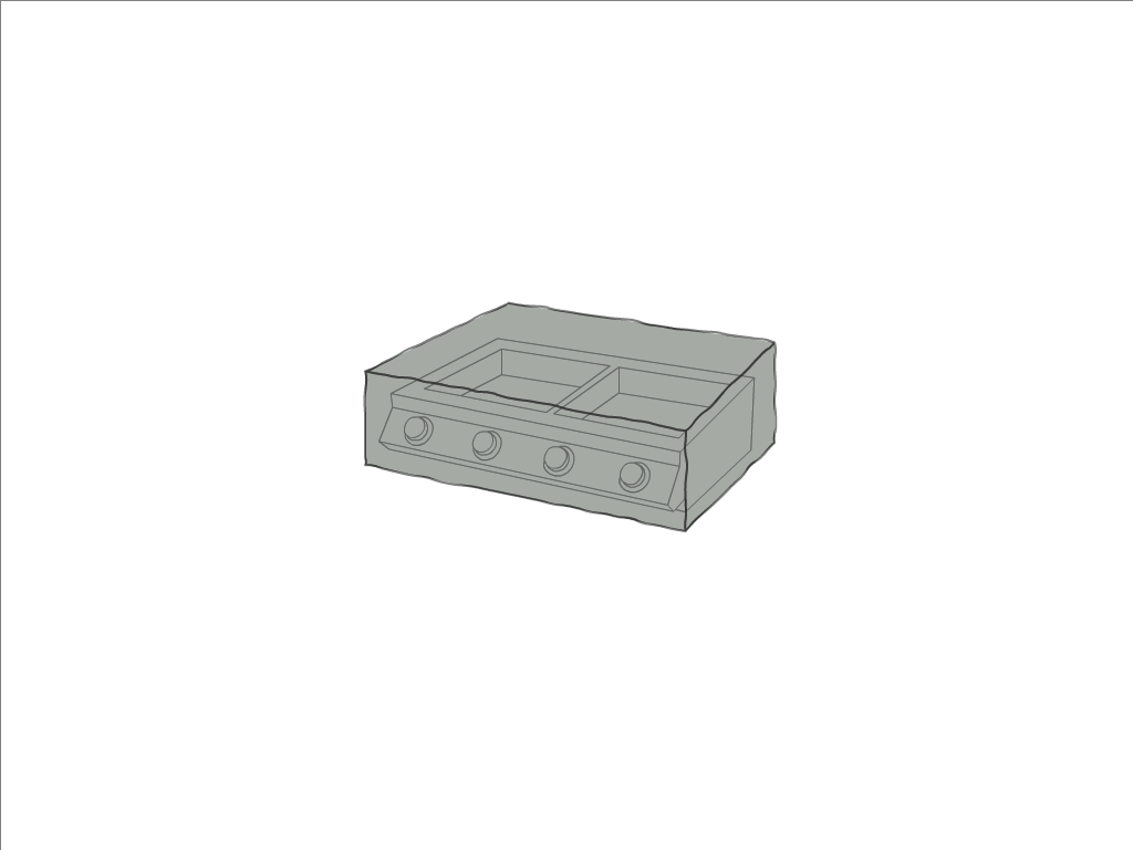 Housse de barbecue   en Protect cover 705 670gr/m², toile PVC Etanche Gris clair RAL 7038