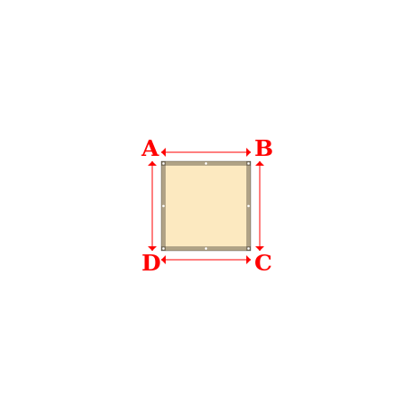Bâche plate rectangle sur mesure en Membrane PVC 670gr/m² Beige ral 1015 - 1.00x1.00m