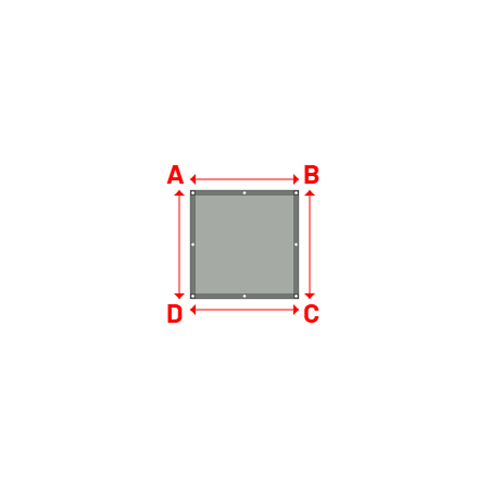 Bâche ignifugée M2 en Membrane PVC 670gr/m² - Etanche Gris clair RAL 7038 - 1.00x1.00m