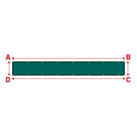 Bâche Rectangle en Protect 670 : La référence en matière de protection étanche Vert industrie RAL 6026 - 4.00x0.50m