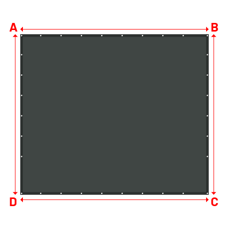 Bâche Rectangle en AustralMesh - Toile d'ombrage ajourée Métal à canon (002 AustralMesh) - 3.70x3.15m