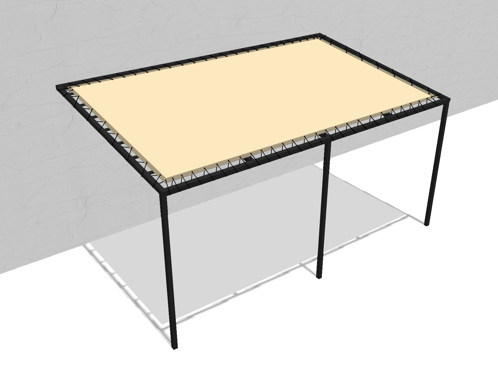 Bâche pour pergola métallique murale droite en Flexlight Lodge 6002 630gr/m² Vanille 10387
