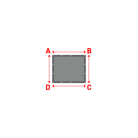 Bâche Rectangle en AustralMesh - Toile d'ombrage ajourée Gris Acier (648 AustralMesh) - 1.09x0.91m