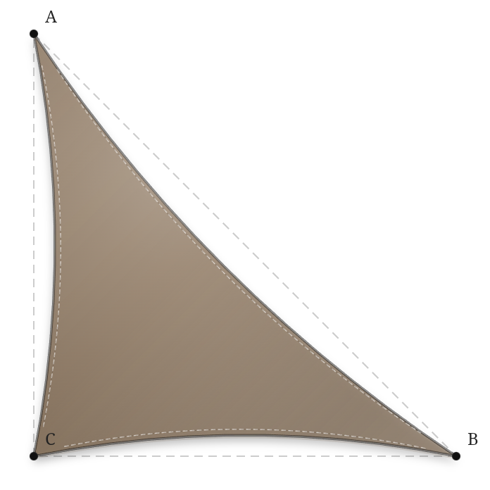 Voile d'ombrage - Forme Triangle Rectangle - Bois flotté 294 (AustralMesh)