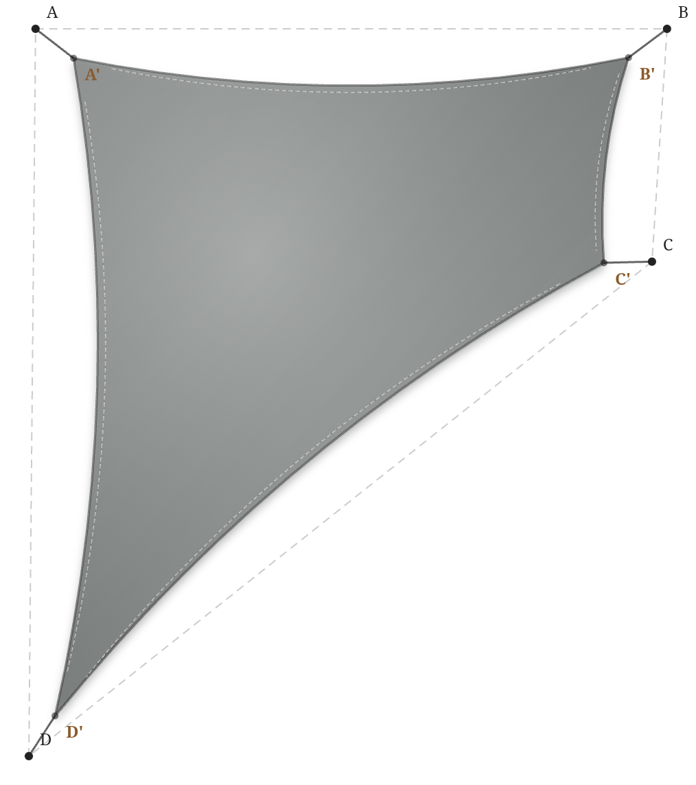 Voile d'ombrage - Forme Trapèze - Gris Acier (648 AustralMesh)