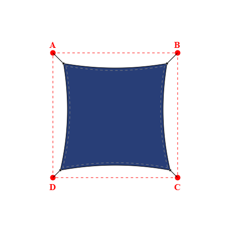 Voile d'ombrage rectangle en Soltis 96 - Toile d'ombrage haute performance Bleu nuit 96-2161 - 4,15x4,28x4,40x4,28m