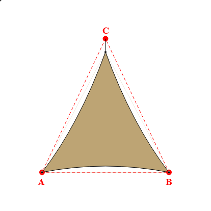 Voile d'ombrage triangle en AustralMesh - Toile d'ombrage ajourée Sable du désert (704 AustralMesh) - 3,32x3,55x3,55m