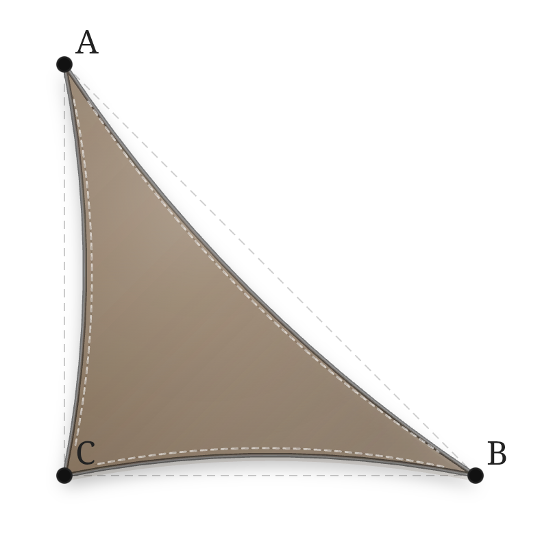 Voile d'ombrage - Forme Triangle Rectangle - Bois flotté 294 (AustralMesh)