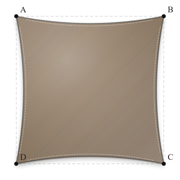 Voile d'ombrage - Forme Carrée - Bois flotté 294 (AustralMesh)