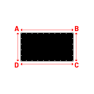 Bâche Rectangle en Protect 670 : La référence en matière de protection étanche Noir RAL 9005 - 1.85x1.00m