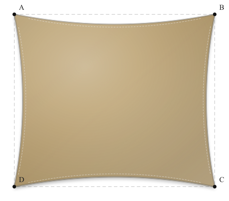 Voile d'ombrage - Forme Rectangle - Sable du désert (704 AustralMesh)