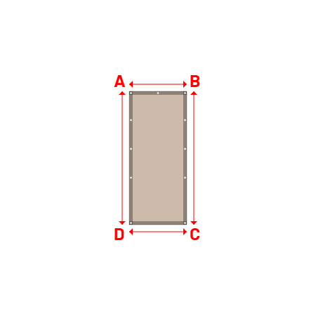 Bâche Rectangle en Soltis 96 - Toile d'ombrage haute performance Beige Sablé 96-2135 - 0.82x1.90m