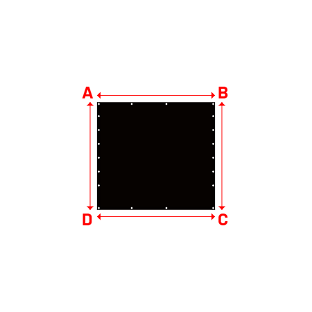 Bâche Rectangle en MaxiProtect 900 : Protection & grammage renforcé Noir foncé RAL 9005 - 31075 - 1.70x1.55m