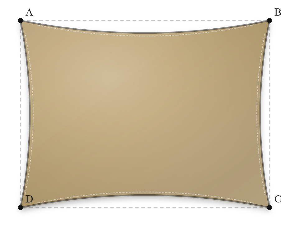 Voile d'ombrage - Forme Rectangle - Sable du désert (704 AustralMesh)