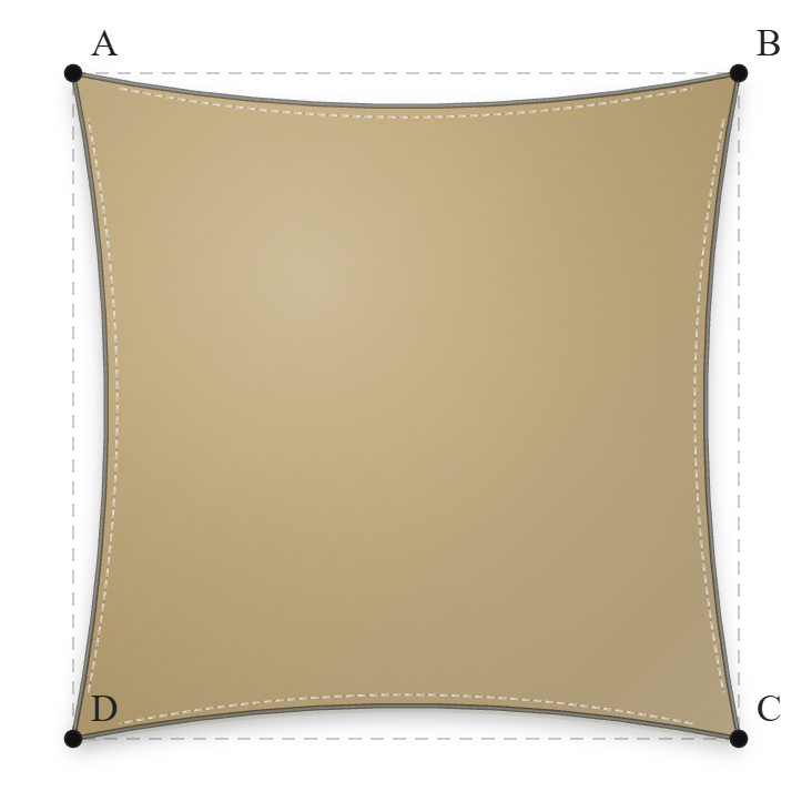 Voile d'ombrage - Forme Carrée - Sable du désert (704 AustralMesh)