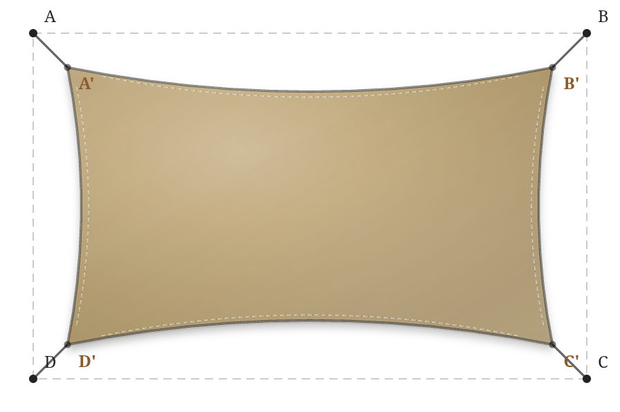 Voile d'ombrage - Forme Rectangle - Sable du désert (704 AustralMesh)