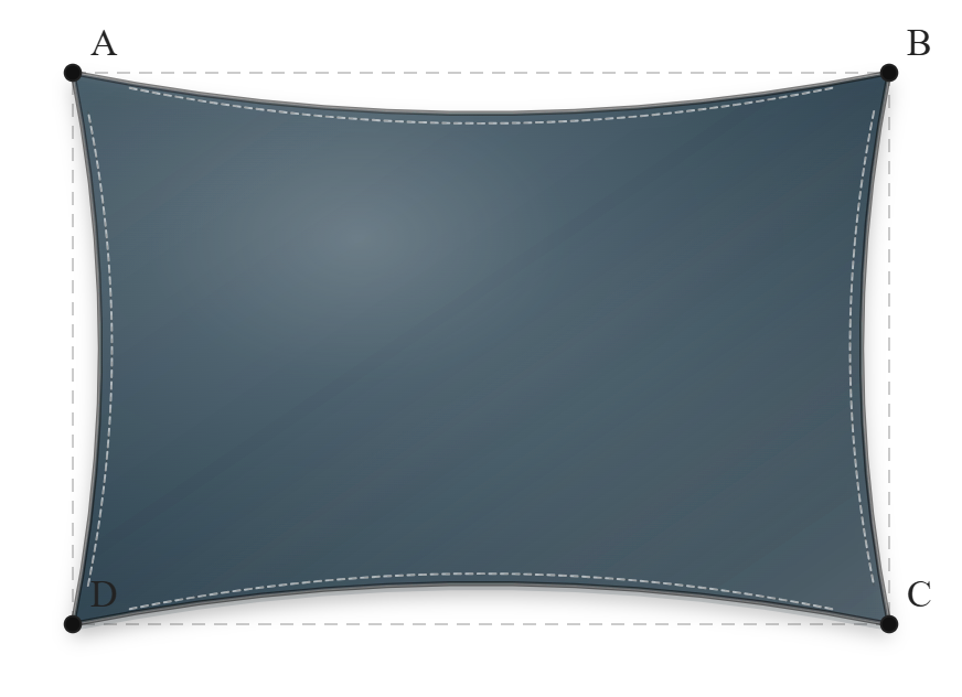 Voile d'ombrage - Forme Rectangle - Bleu Ciel 624