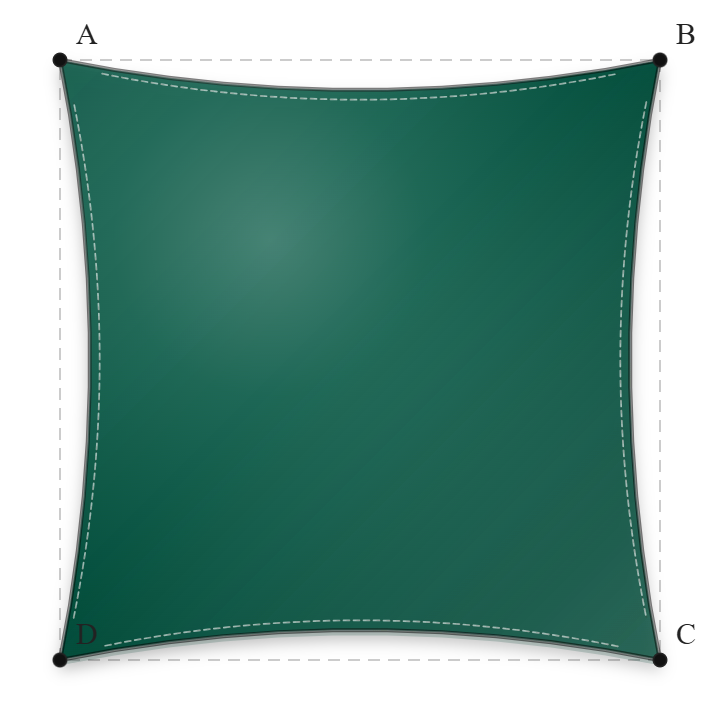 Voile d'ombrage - Forme Carrée - Vert tennis - 502V3-8056C
