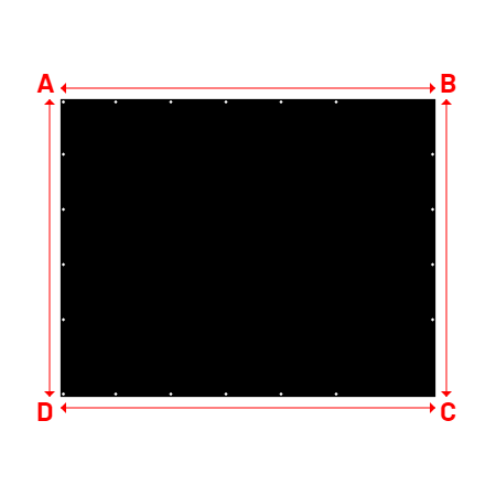 Bâche Rectangle en Protect 670 : La référence en matière de protection étanche Noir RAL 9005 - 3.40x2.70m