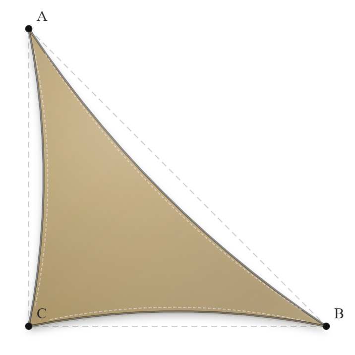 Voile d'ombrage - Forme Triangle Rectangle - Sable du désert (704 AustralMesh)