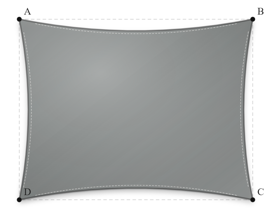 Voile d'ombrage - Forme Rectangle - Gris Acier (648 AustralMesh)