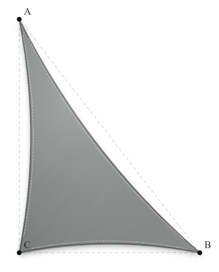 Voile d'ombrage - Forme Triangle Rectangle - Gris Acier (648 AustralMesh)