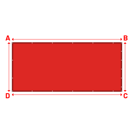 Bâche Rectangle en Protect 670 : La référence en matière de protection étanche Rouge RAL 3002 - 4.15x1.86m