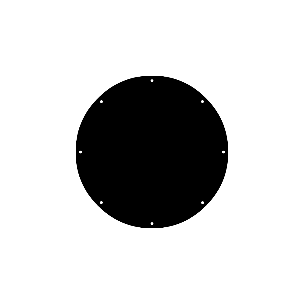 Bâche plate ronde en Protect 670 : La référence en matière de protection étanche Noir RAL 9005 d'une diamètre de 2m