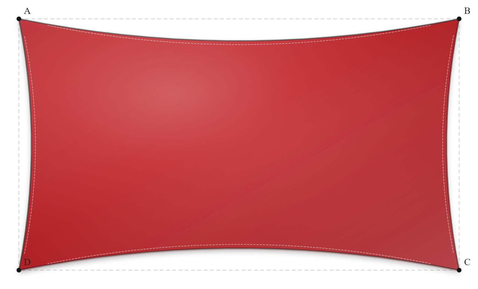 Voile d'ombrage - Forme Rectangle - Rouge