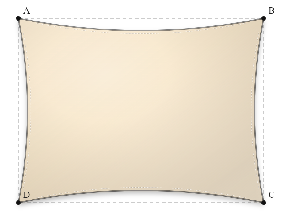 Voile d'ombrage - Forme Rectangle - Blanc cassé