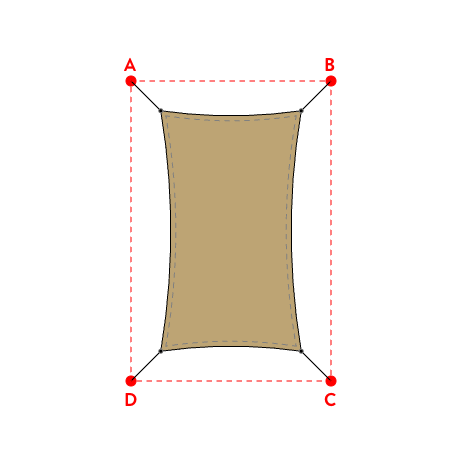 Voile d'ombrage rectangle en AustralMesh - Toile d'ombrage ajourée Sable du désert (704 AustralMesh) - 1,40x2,40x1,40x2,40m