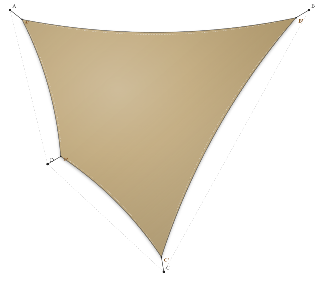Voile d'ombrage - Forme Trapèze - Sable du désert (704 Australmesh)