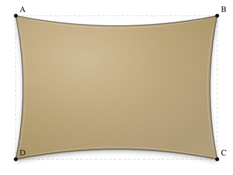 Voile d'ombrage - Forme Rectangle - Sable du désert (704 AustralMesh)