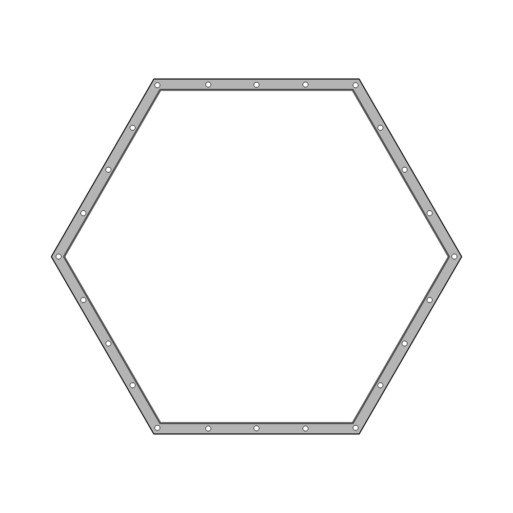 Bâche plate hexagonale regulier en Protect 670 : La référence en matière de protection étanche Blanc RAL 9016 d'une dimension de 1.24m