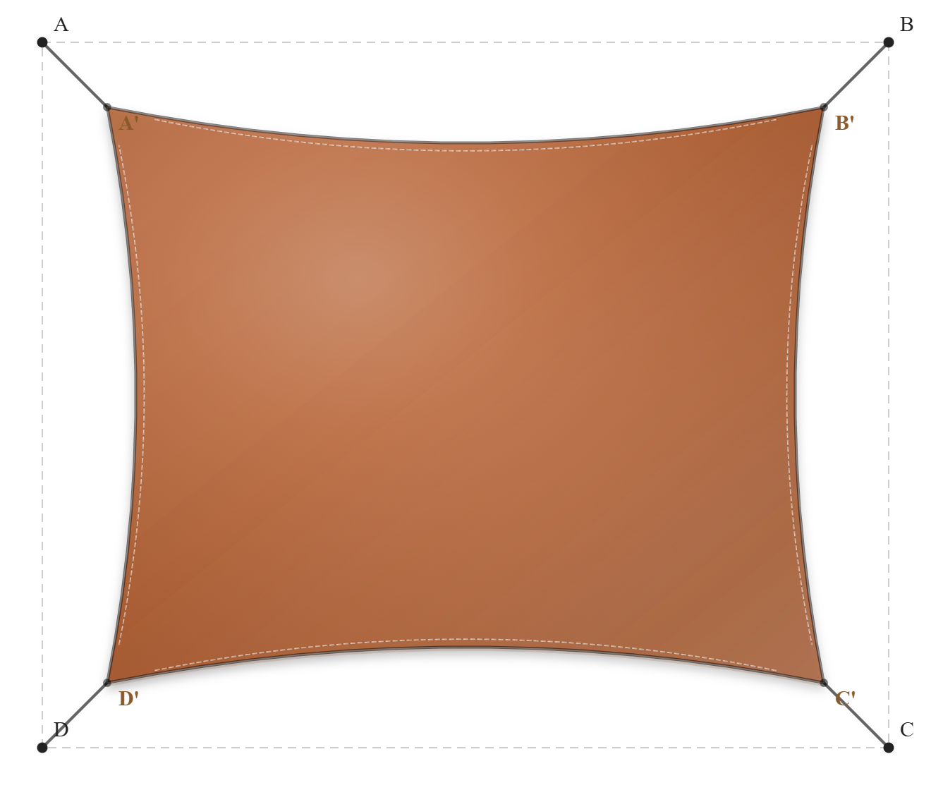 Voile d'ombrage - Forme Rectangle - Caramel 96-50261