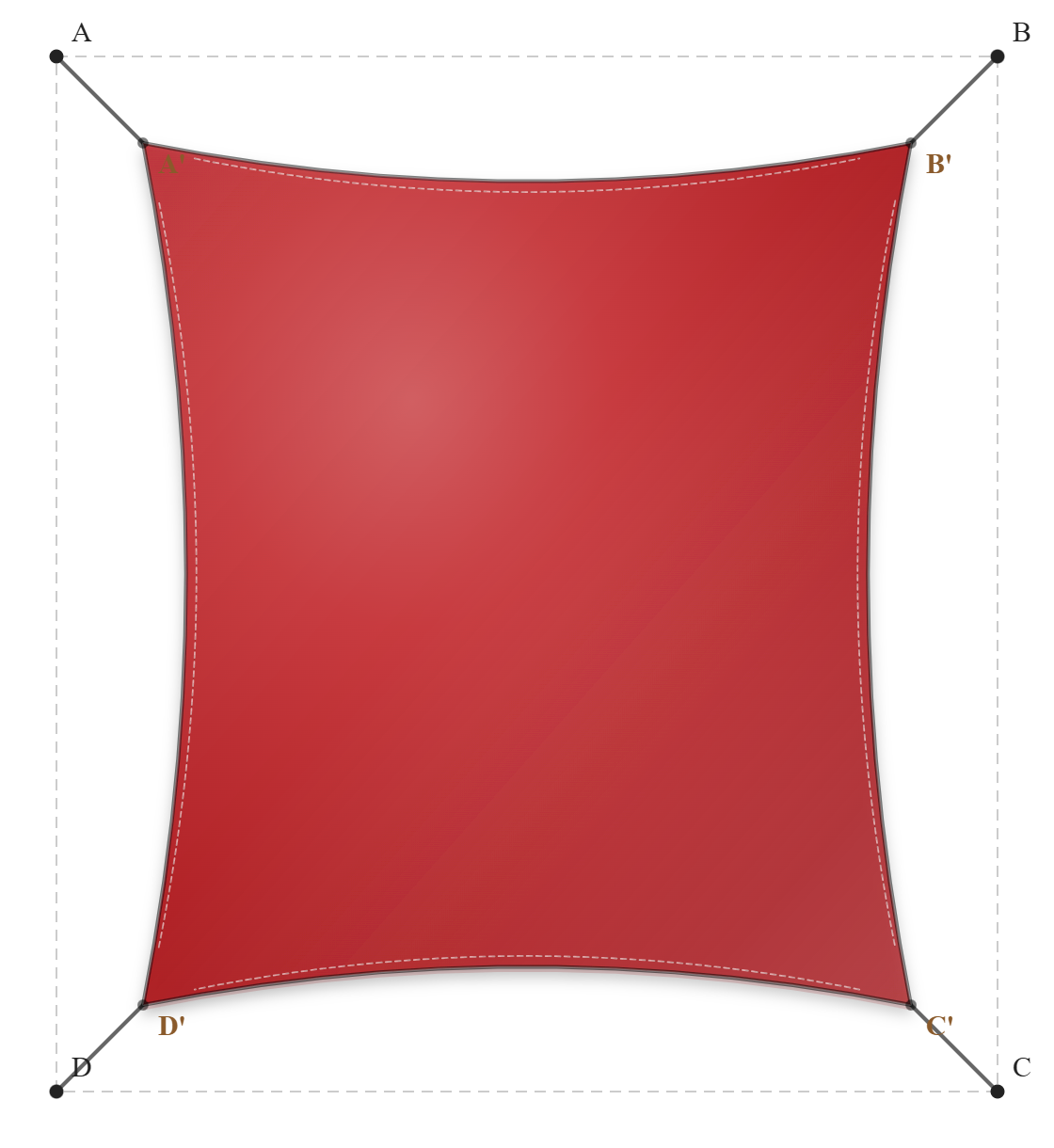 Voile d'ombrage - Forme Rectangle - Rouge