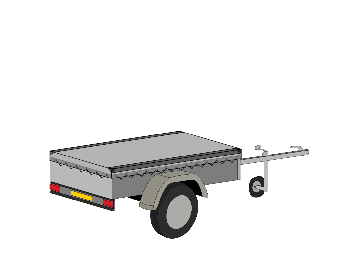 Bâche pour remorque bagagère Basse droite en MaxiProtect 900 : Protection & grammage renforcé Gris agate RAL 7038 - 31071